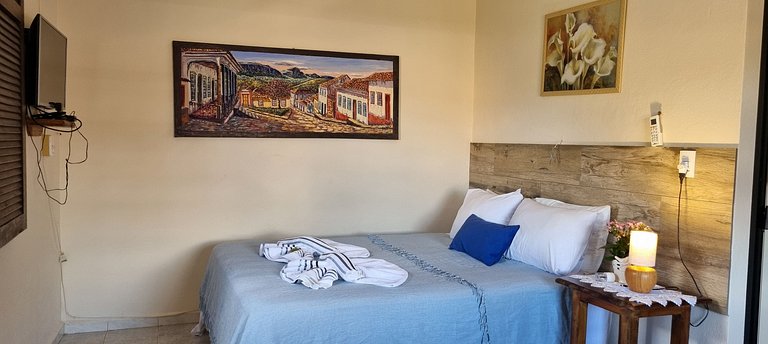 Apto Duplo Superior cama Queen e ar-condicionado