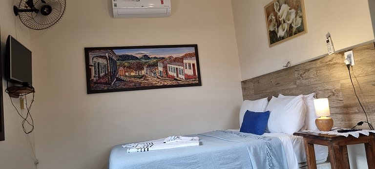 Apto Duplo Superior cama Queen e ar-condicionado