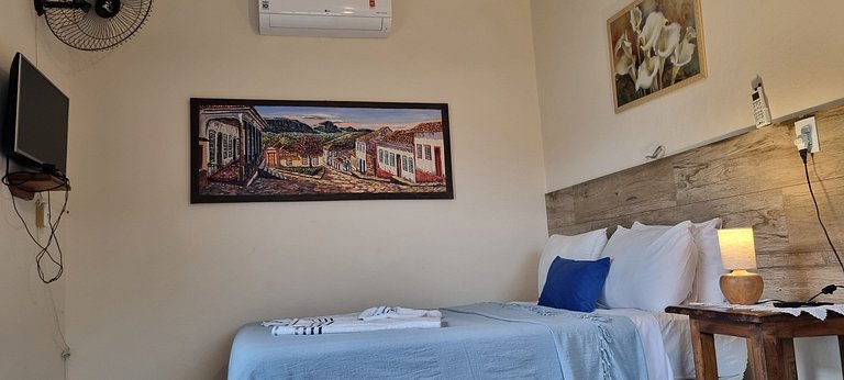 Apto Duplo Superior cama Queen e ar-condicionado